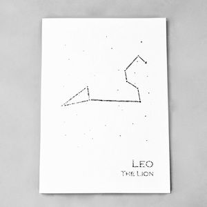 Leo Constellation Zodiac Art Print / Gold Foil